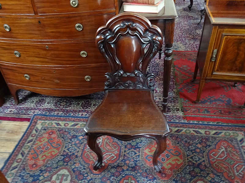 Victorian mahogany hall chair